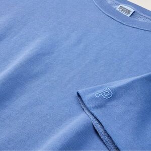 VS PINK Campus Short Sleeve Crewneck Sweatshirt blue dawn size medium